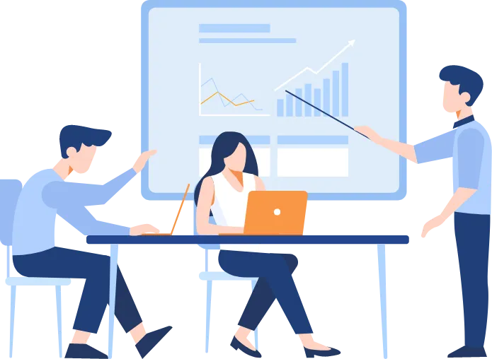 打ち合わせをしている様子のイラスト